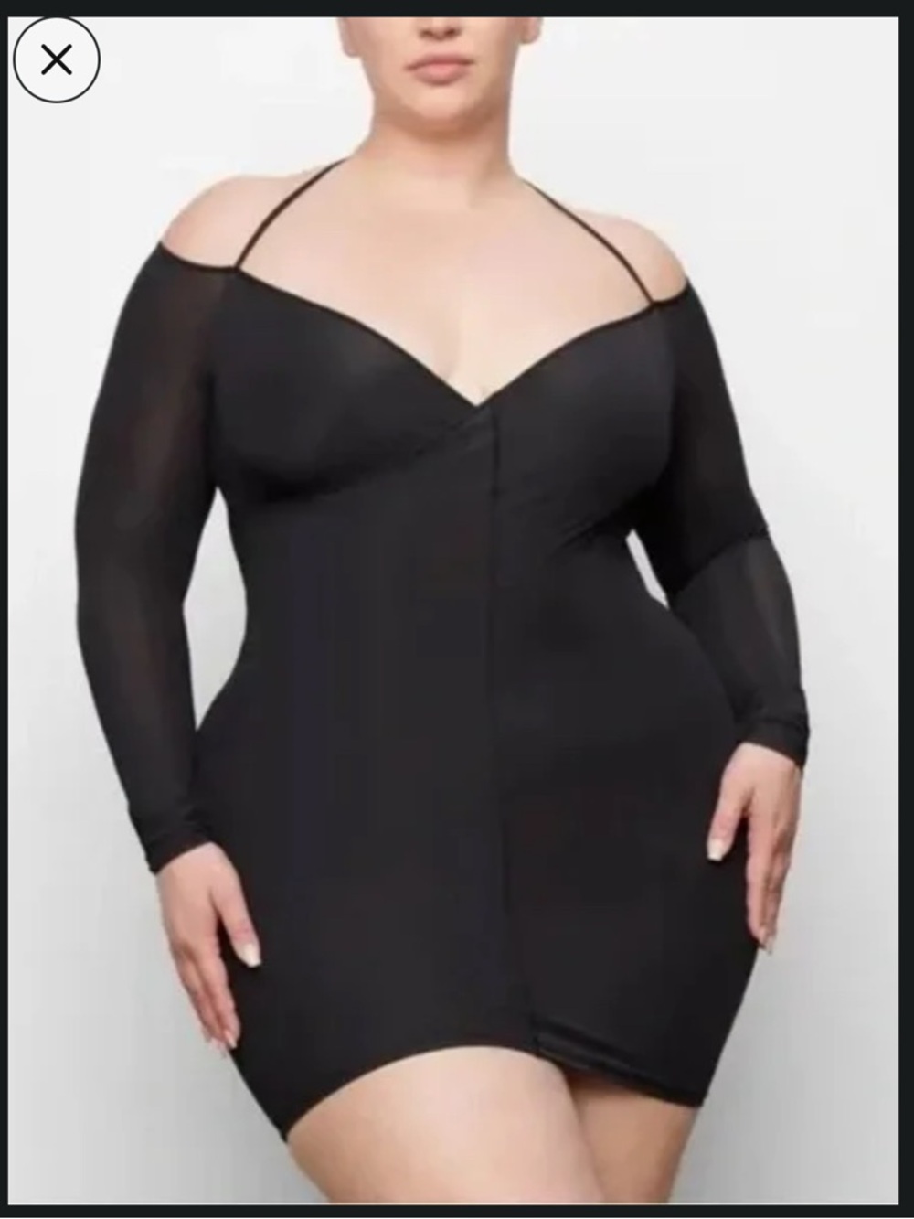 SKIMS jelly sheer Long-Sleeve Tie-Back Bodycon Dress